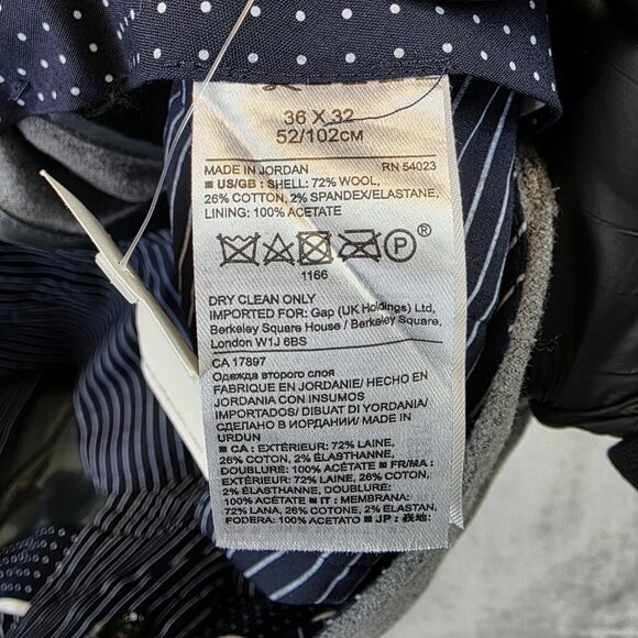 Banana Republic Pants Mens 36x32 Gray Slim Pleated Wool Blend Dress Trousers - Picture 11 of 14